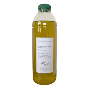 olive pomace oil in plastic bottle